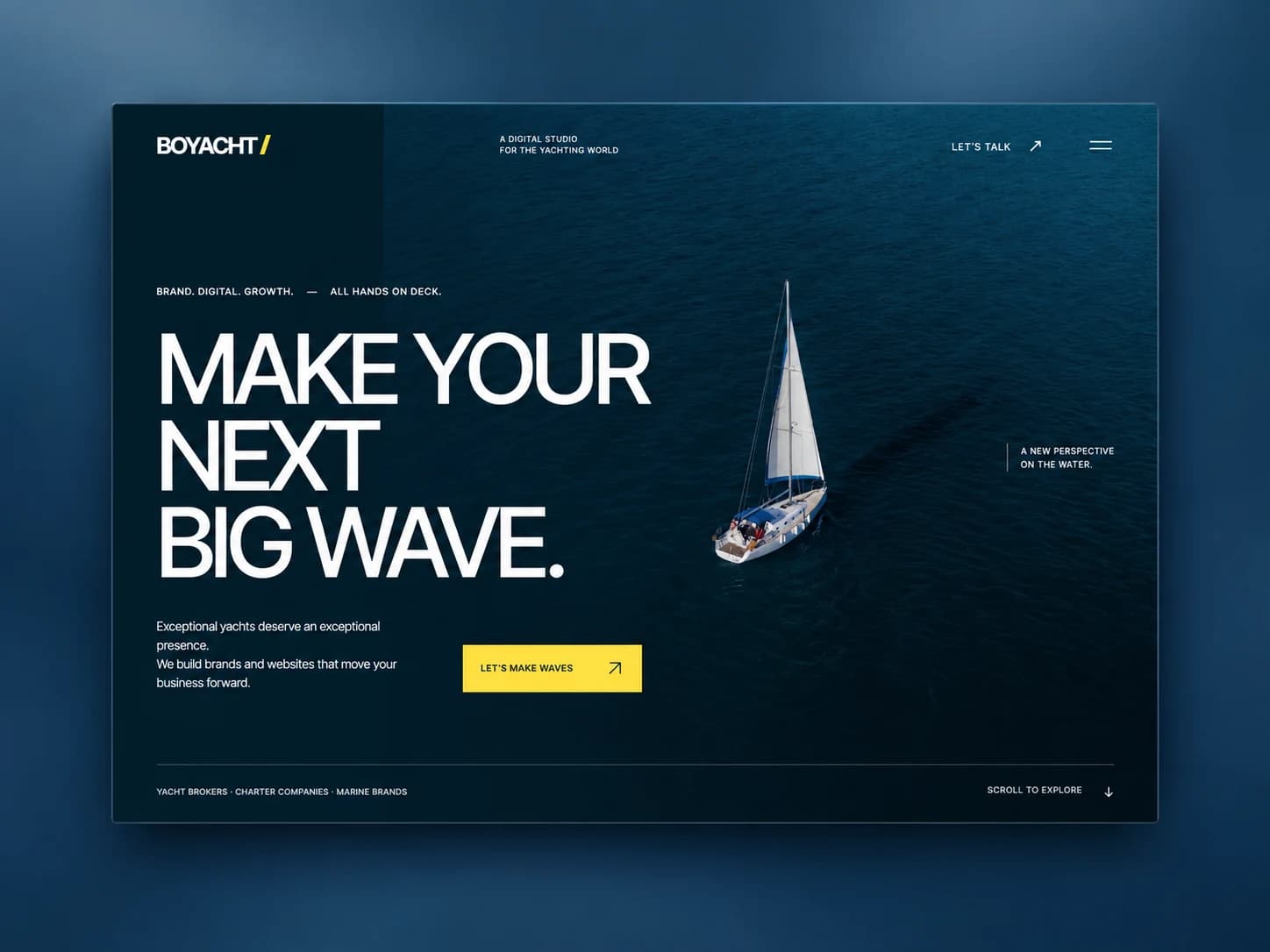 Boyacht website designed and built by Wall & Fifth