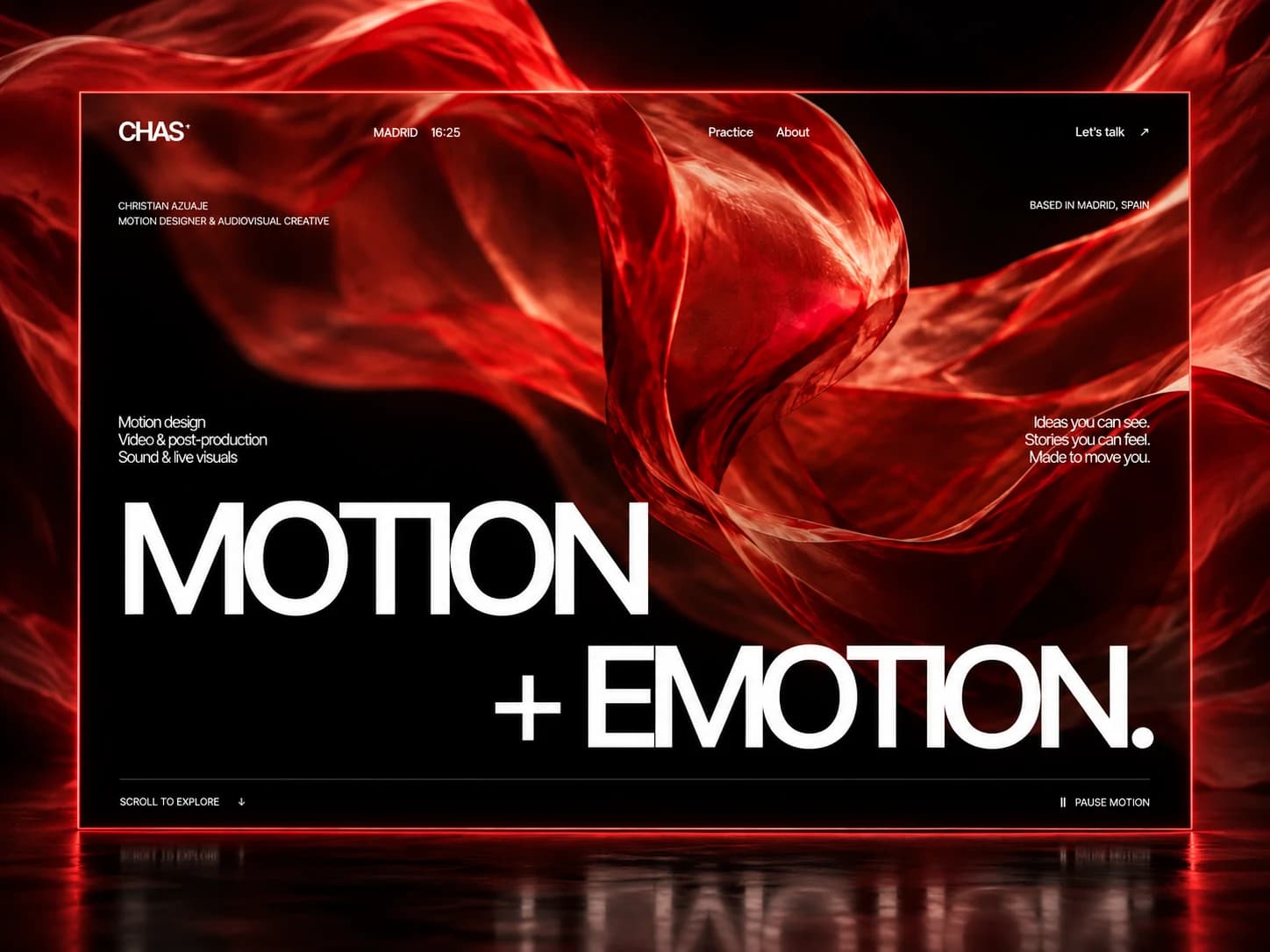 Christian Azuaje website designed and built by Wall & Fifth