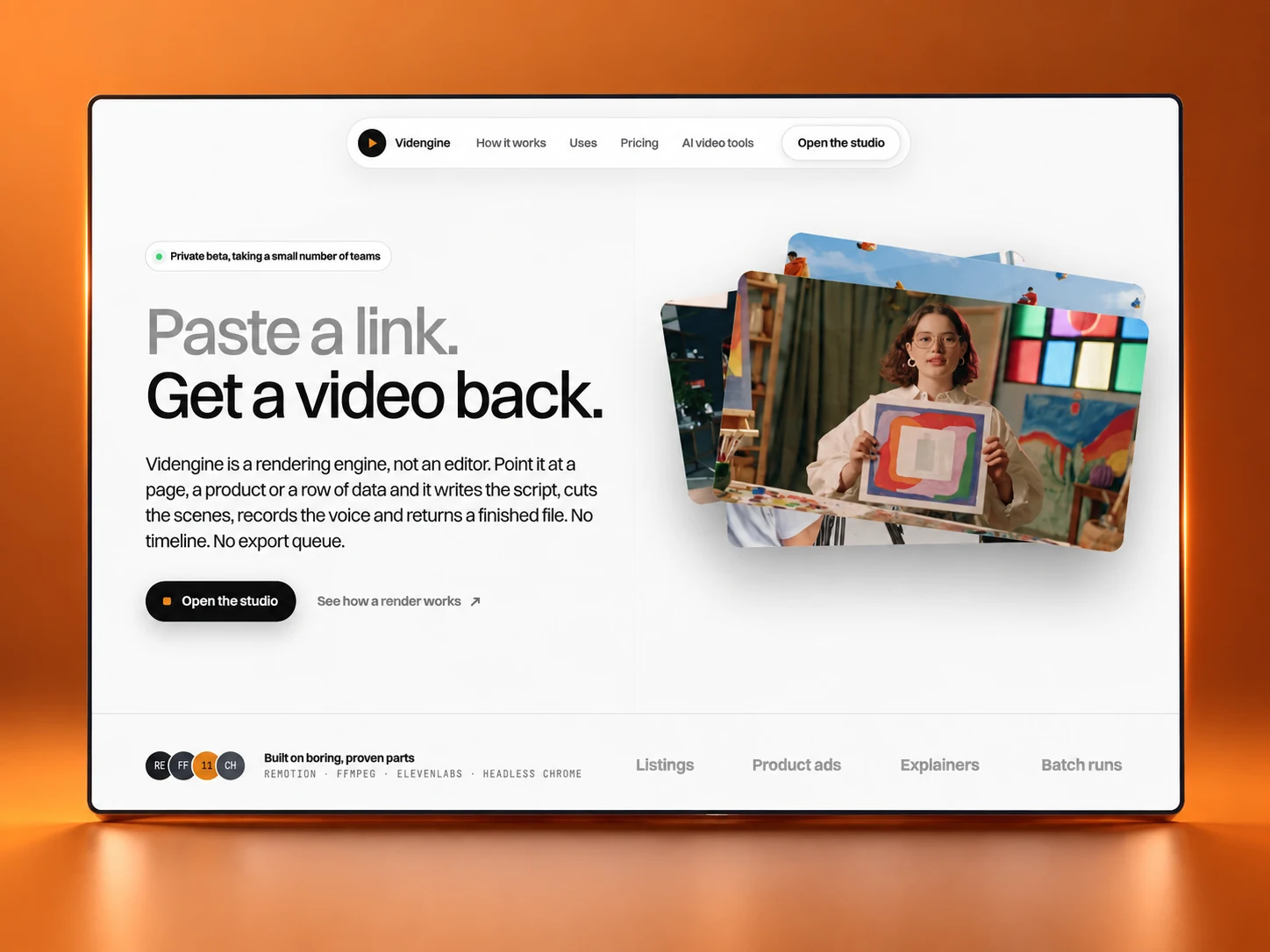 Videngine website designed and built by Wall & Fifth