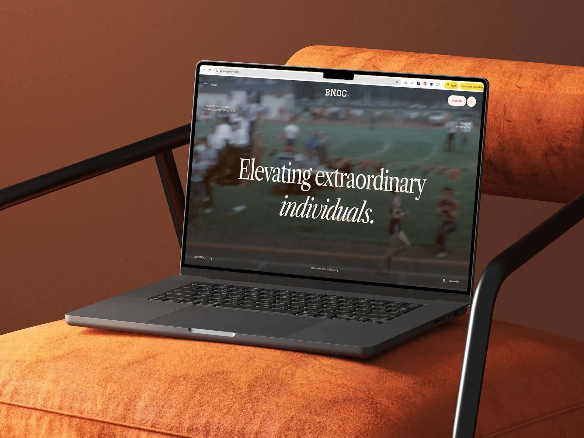 BNOC's website on a laptop