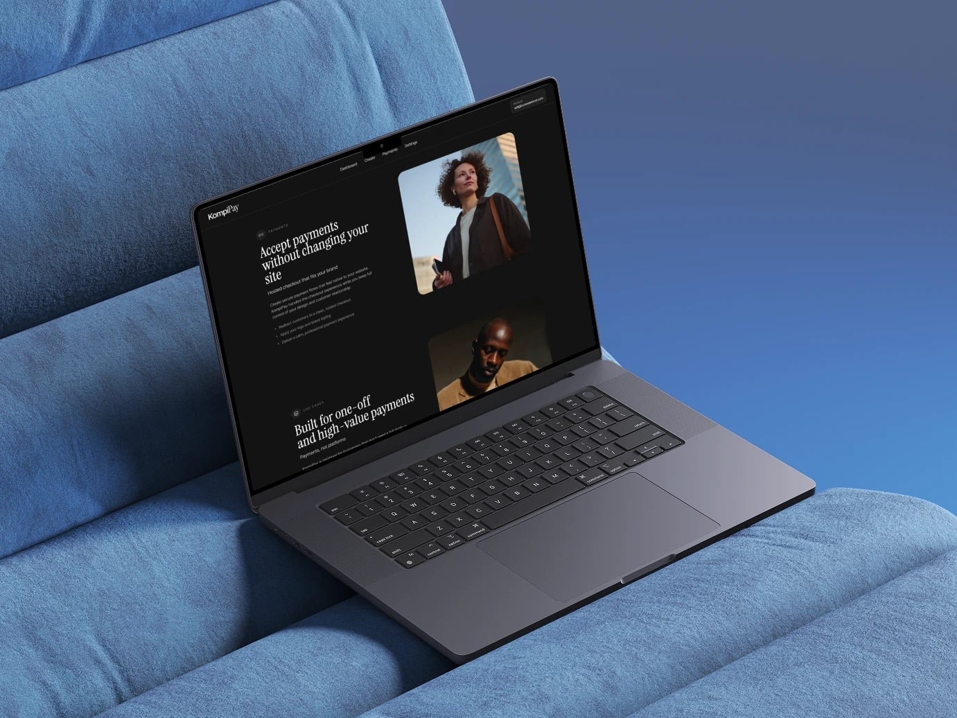 KompiPay on a laptop