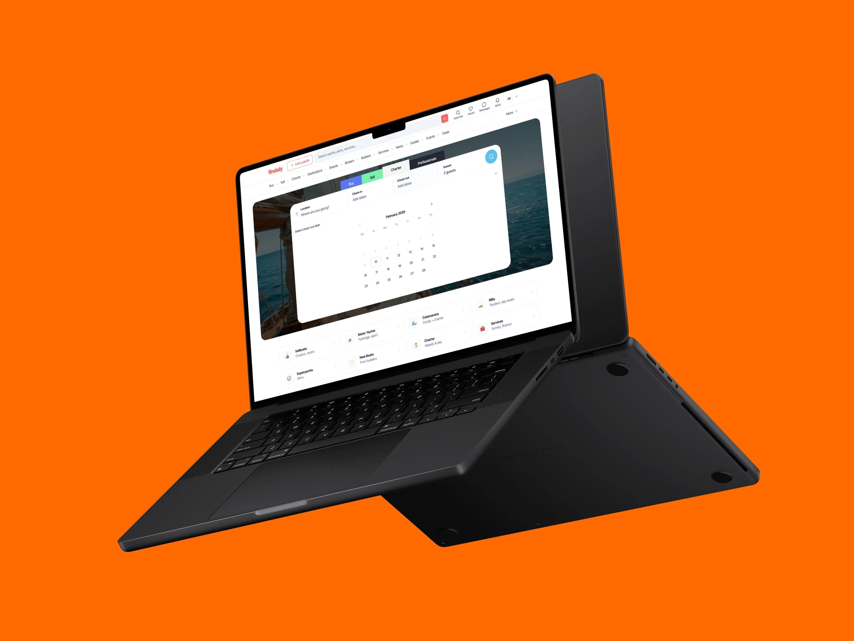 Findaly's search experience on a laptop