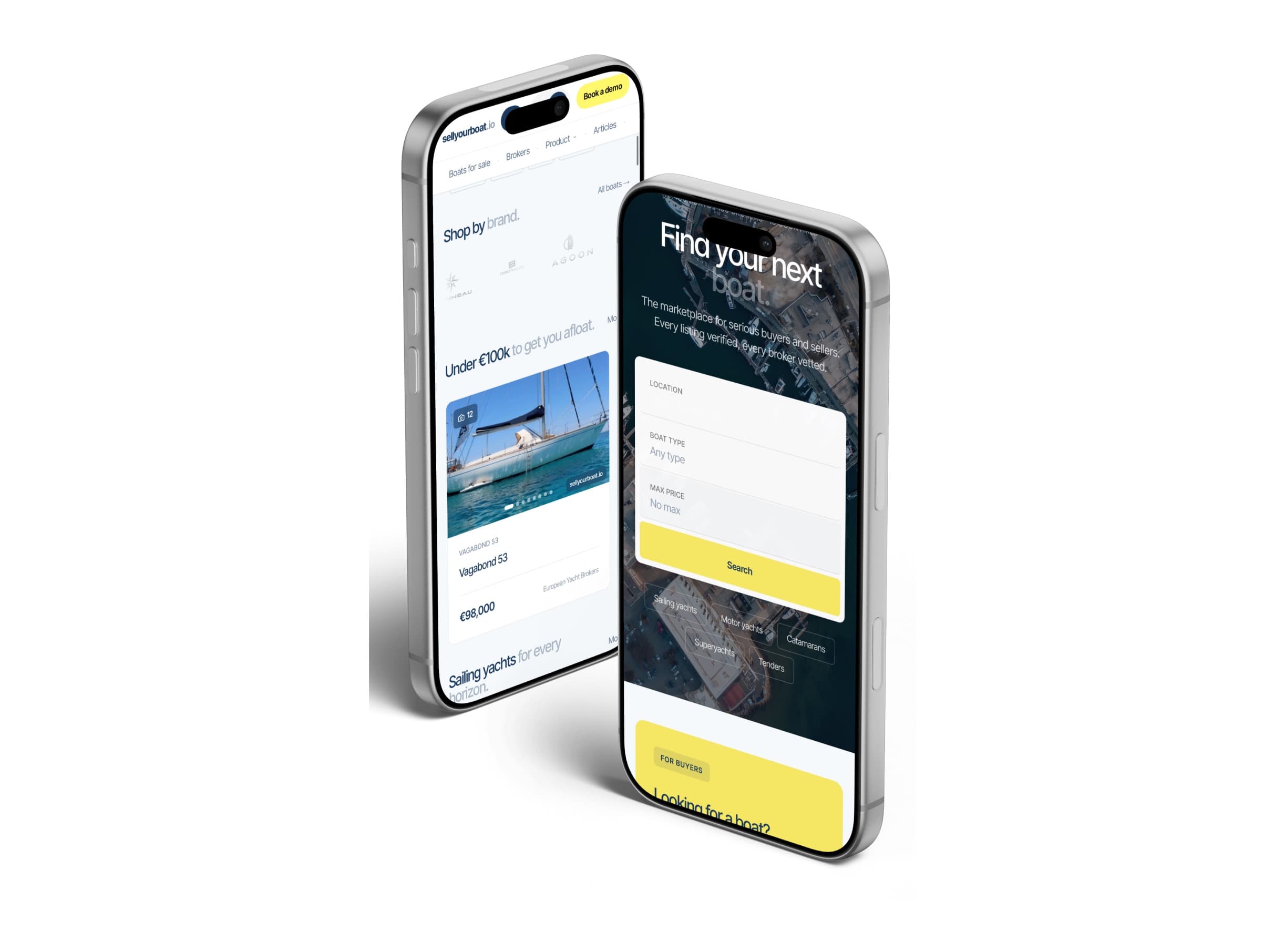SellYourBoat.io browse by brand and price