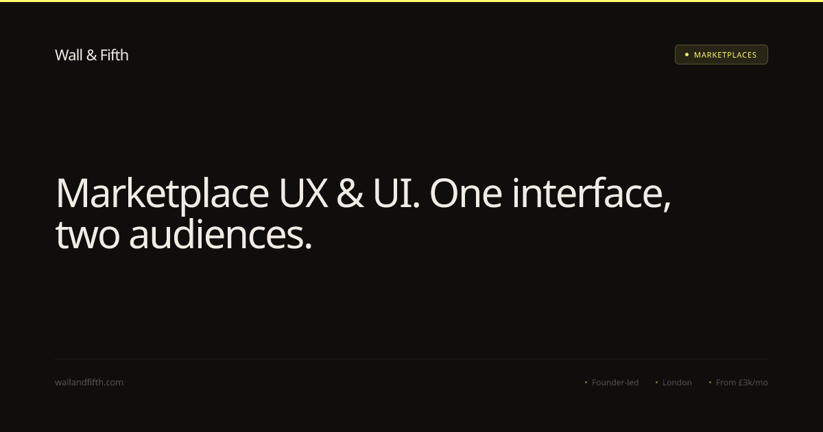 Marketplace UX & UI Design — One Interface, Two Audiences, No ...